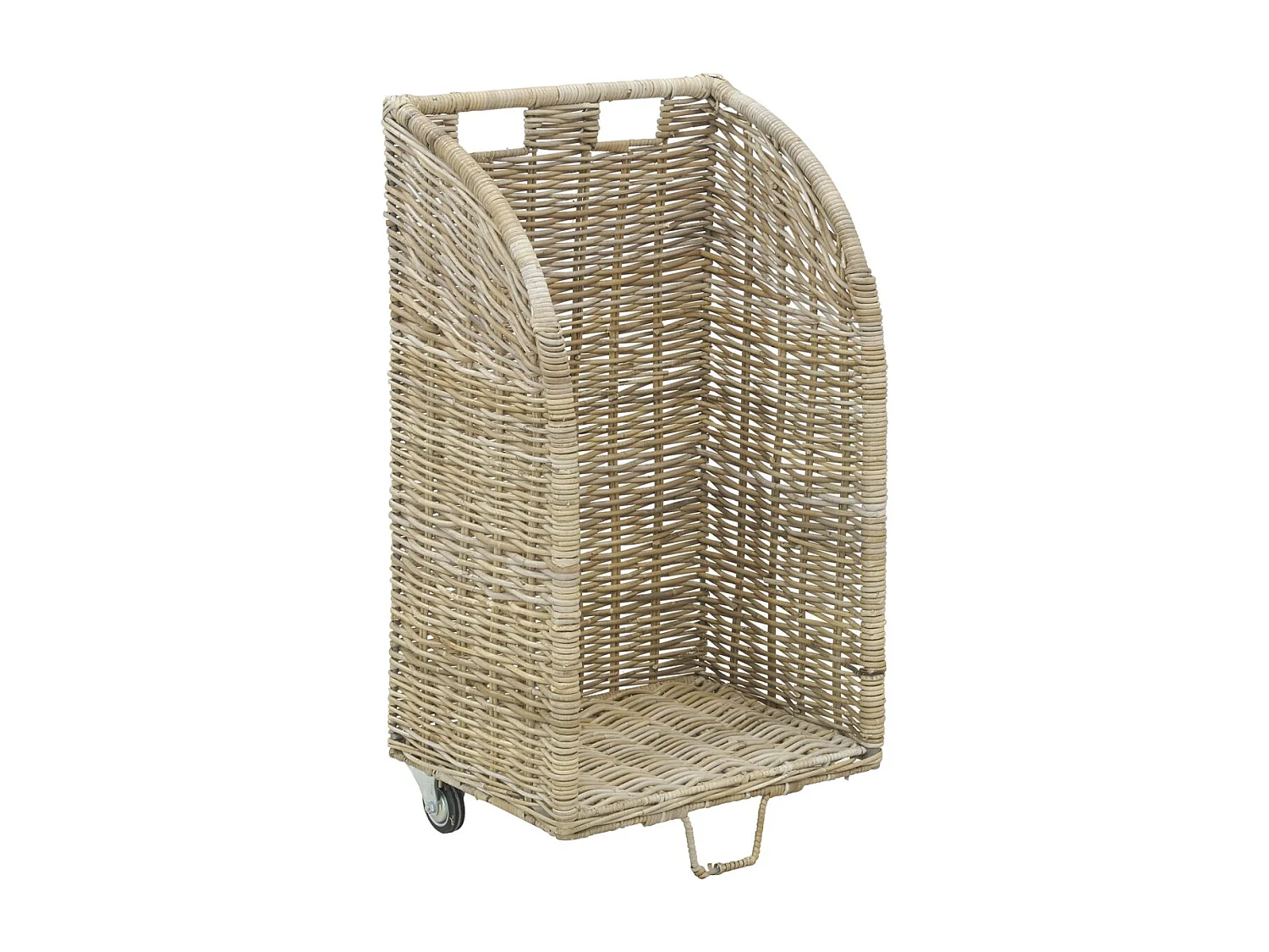 Chariot à bûches en poelet gris Grand modèle