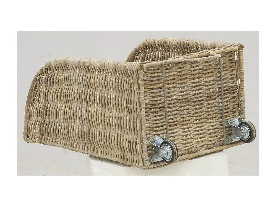 Chariot à bûches en poelet gris Grand modèle