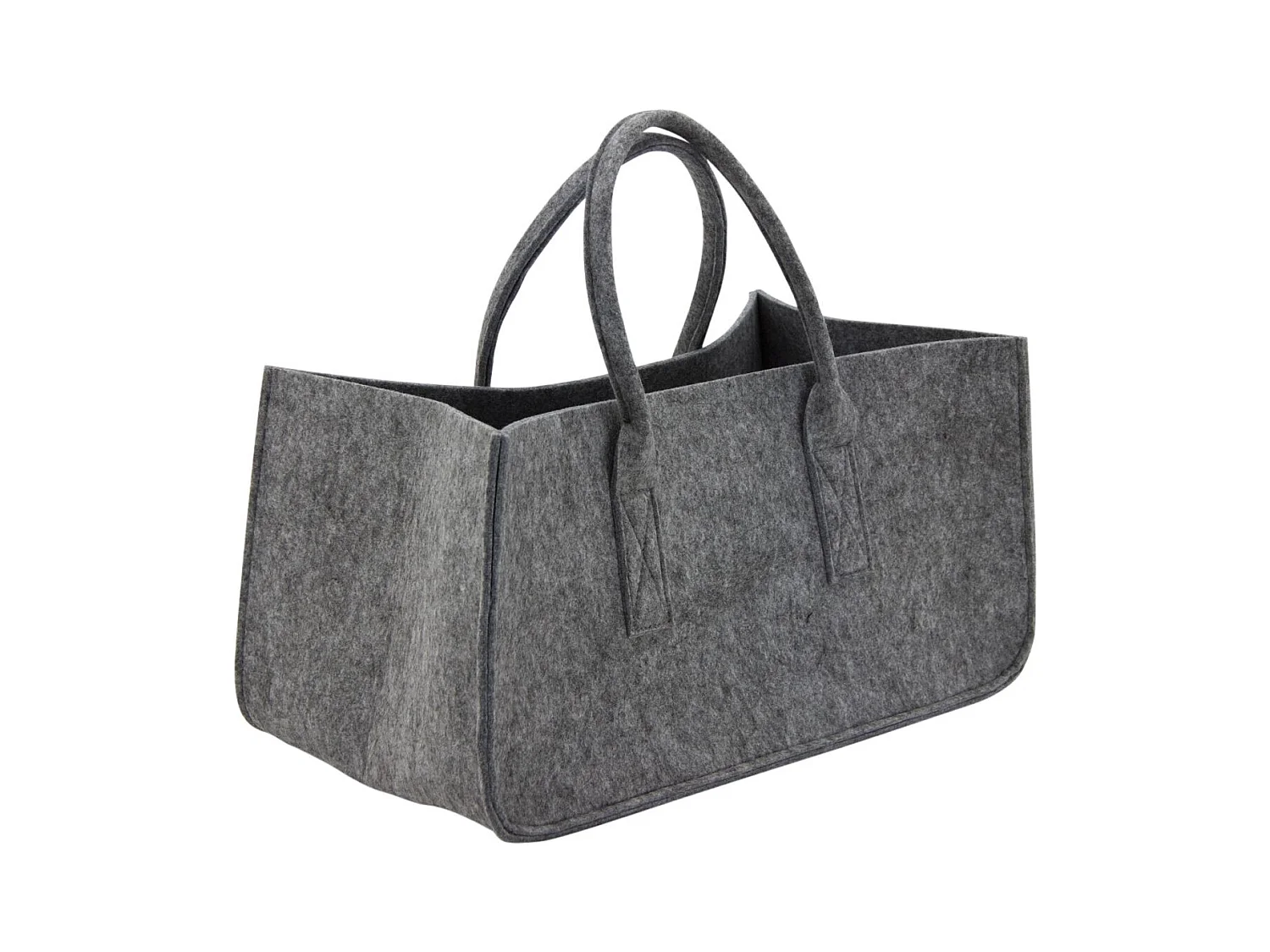 Sac à bûches gris en feutrine