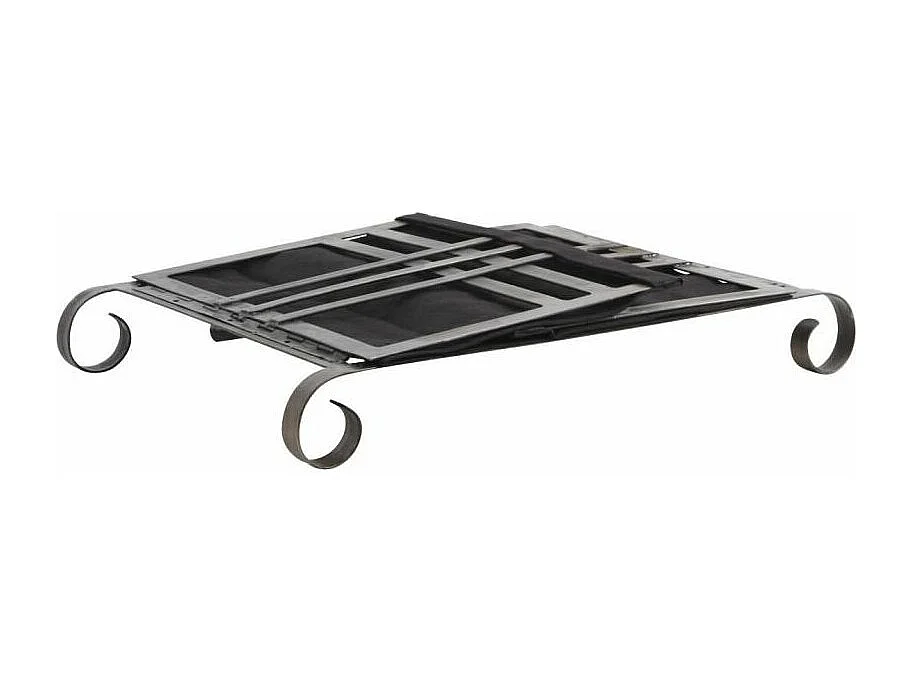 Porte-bûches en métal et jute noir