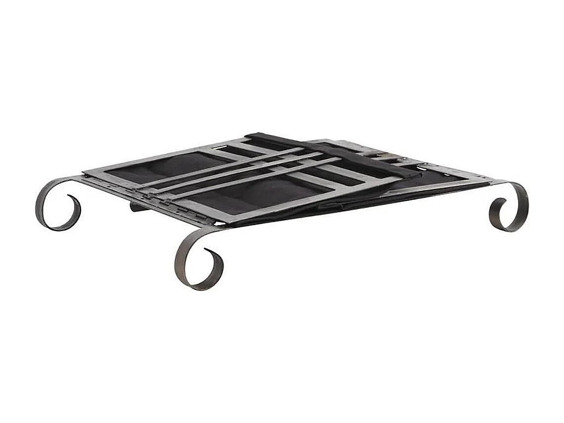 Porte-bûches en métal et jute noir