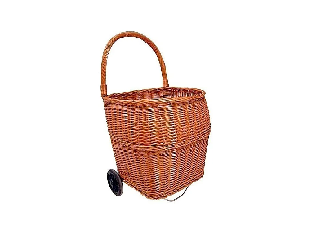 Chariot à bûches en osier buff