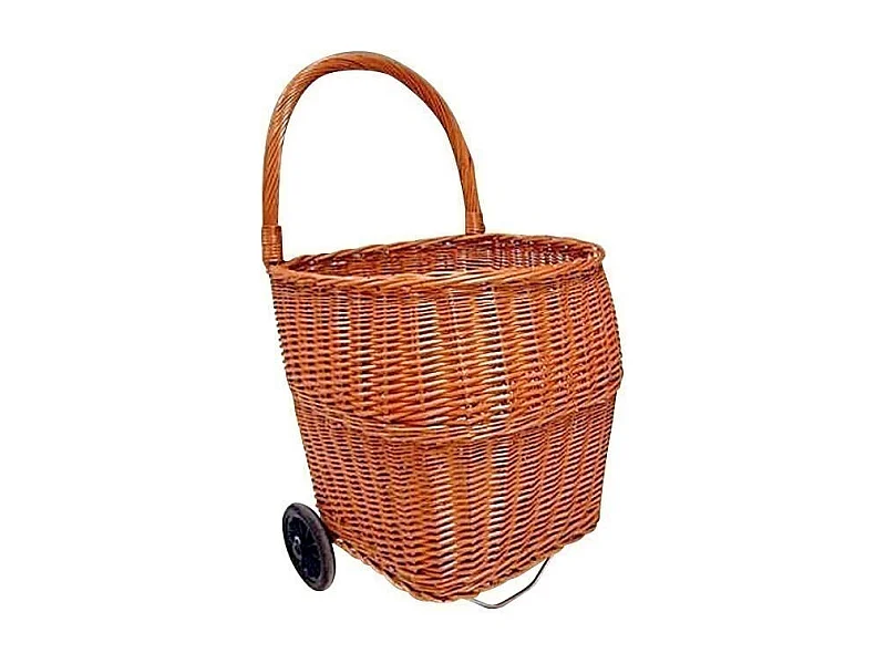 Chariot à bûches en osier buff