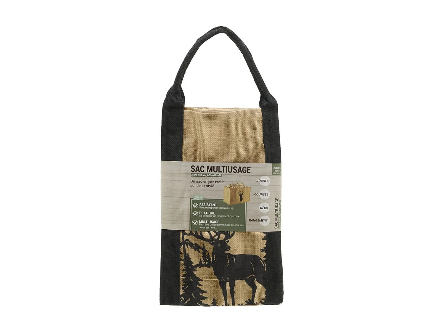 Sac à bûches en jute