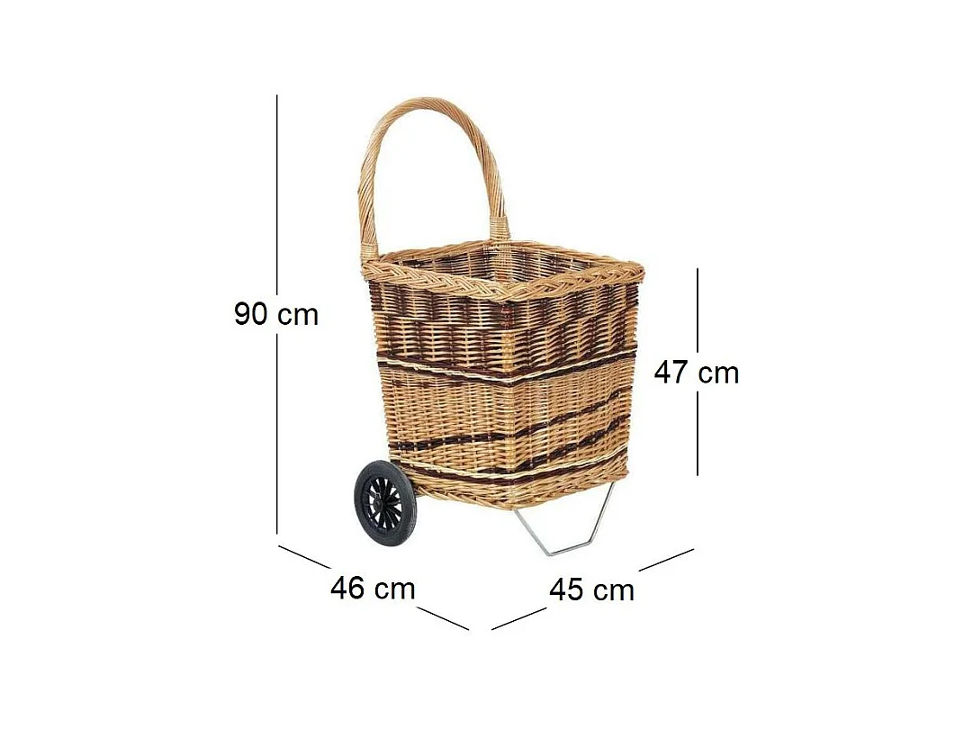 Chariot à bûches en osier Bicolore