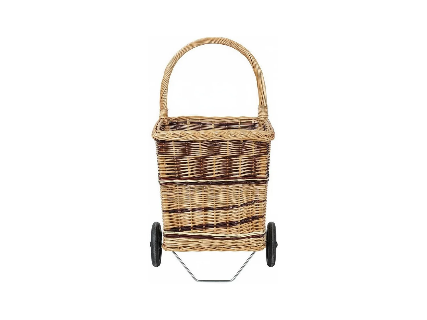 Chariot à bûches en osier Bicolore