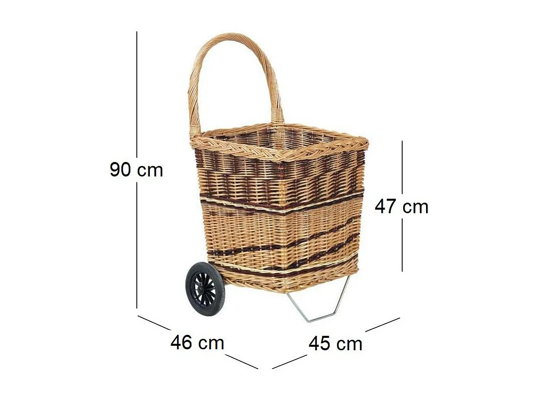 Chariot à bûches en osier Bicolore