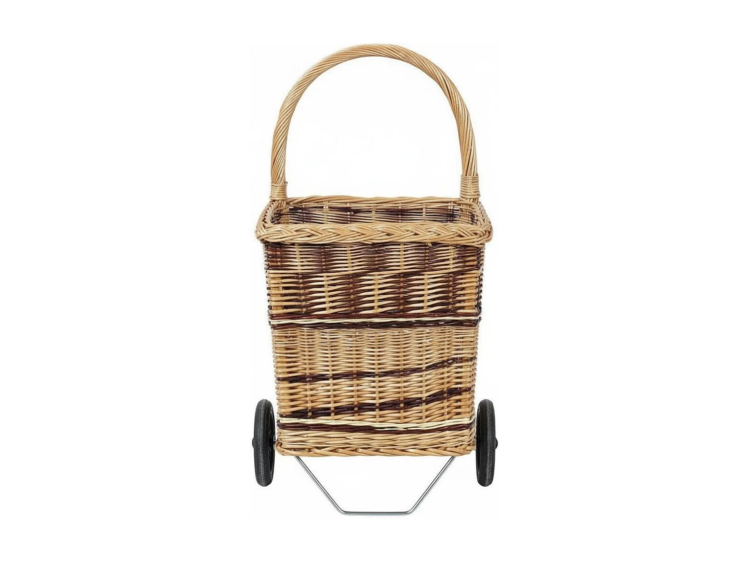 Chariot à bûches en osier Bicolore