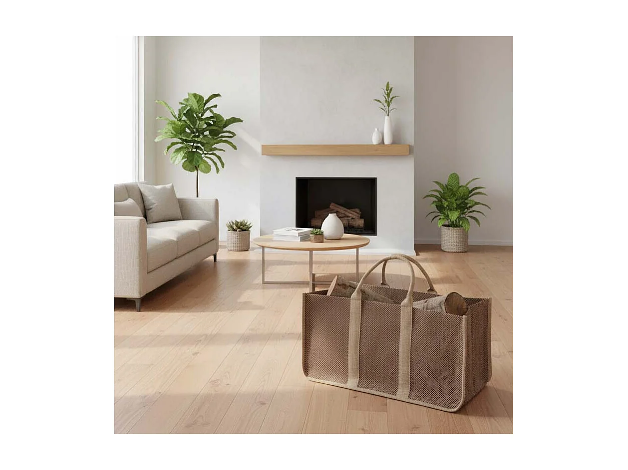 Sac à bûches en toile de jute