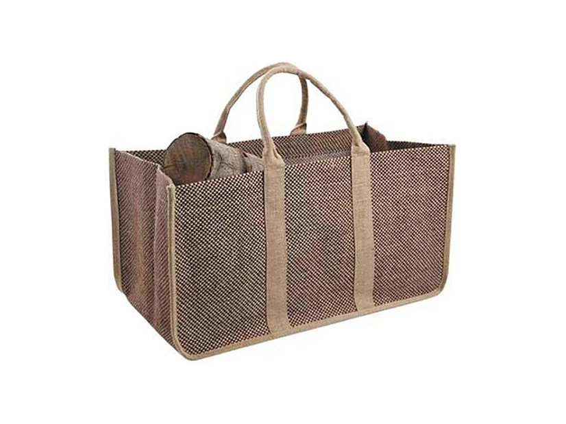 Sac à bûches en toile de jute