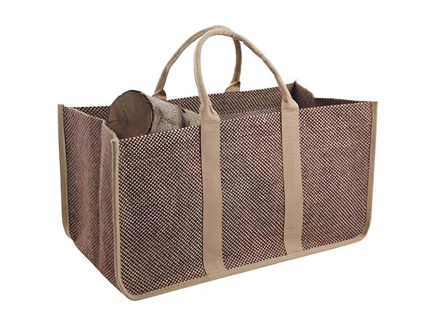 Sac à bûches en toile de jute