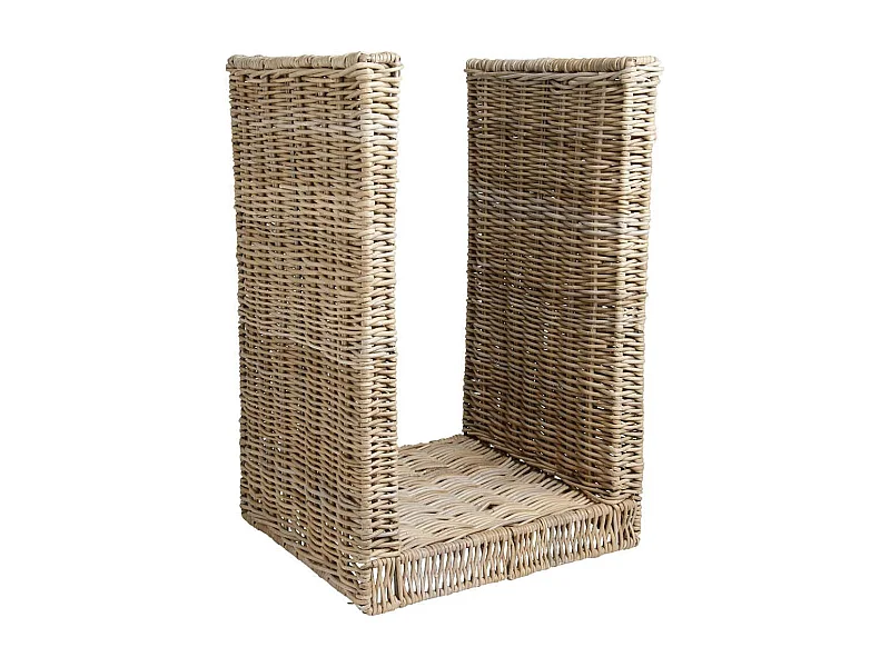 Grand panier à bûches métal et poelet