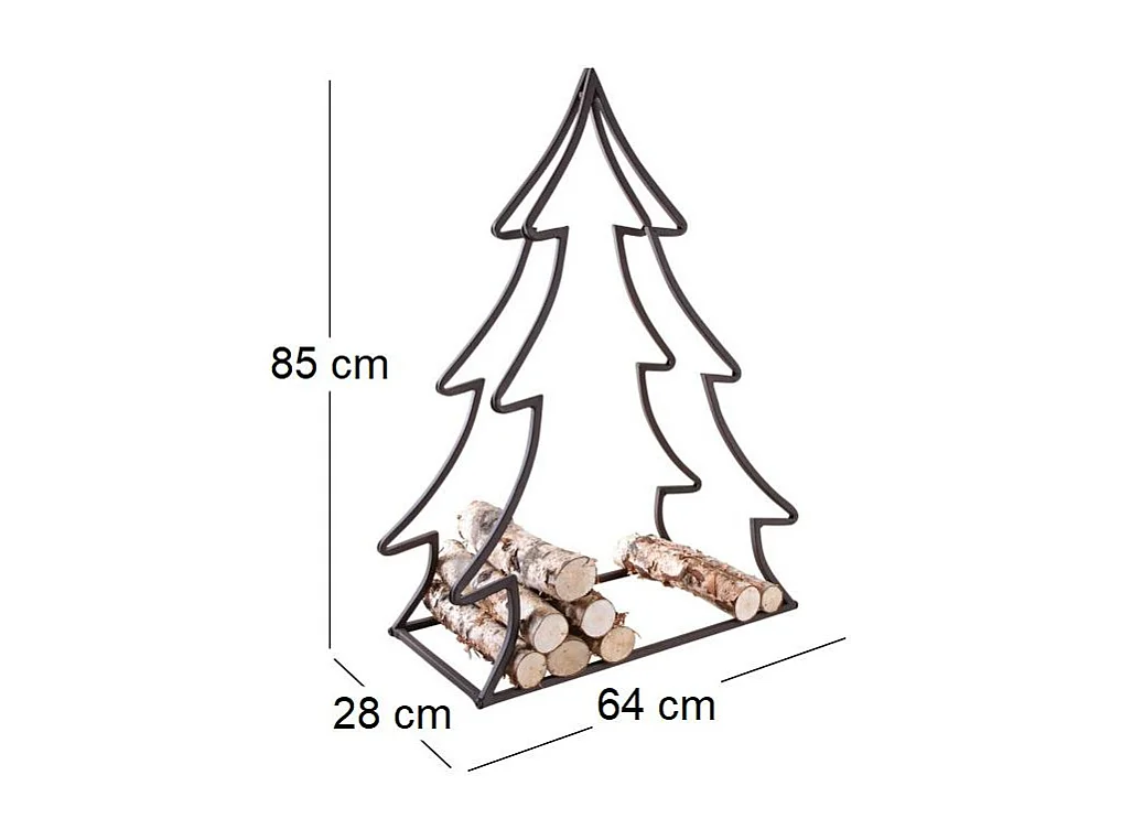 Tannenbaumförmiges Kaminholzregal aus Metall