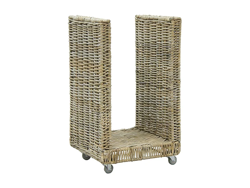 Kaminholzkorb mit Rollen