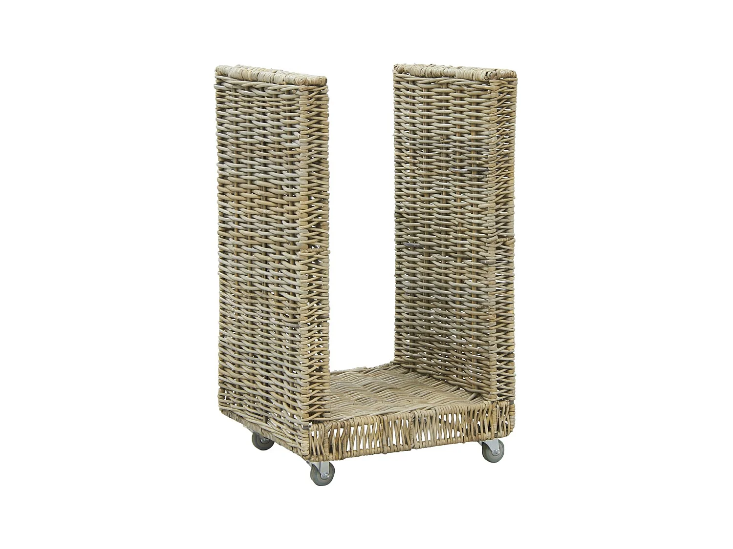 Kaminholzkorb mit Rollen