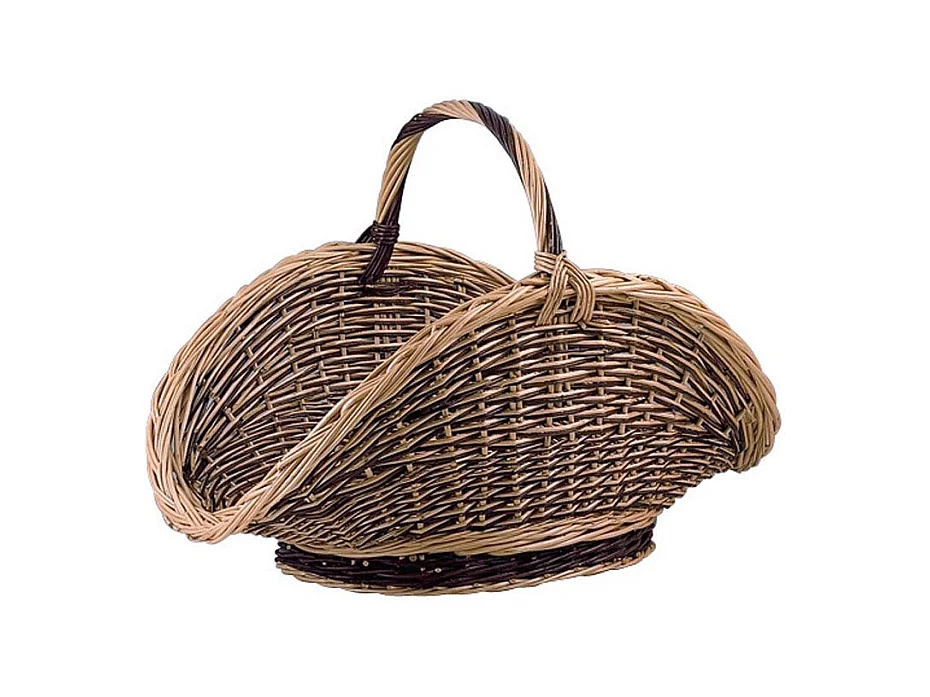 Panier à bûches en osier buff et brut