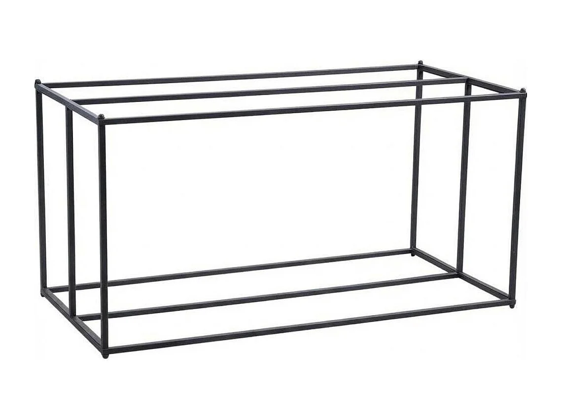 Porte-bûches horizontal en métal gris