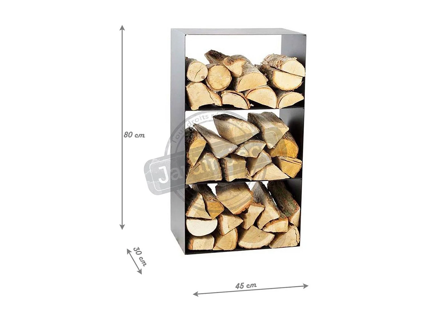 Porte-bûches 3 étages en acier Lublin