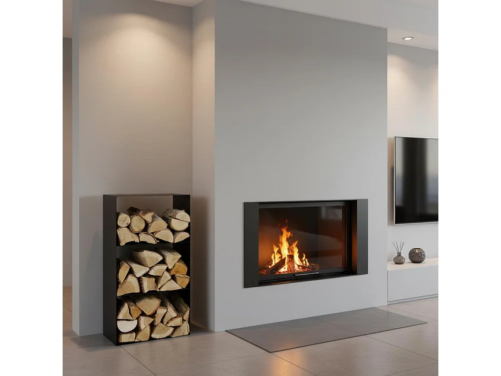 Porte-bûches 3 étages en acier Lublin