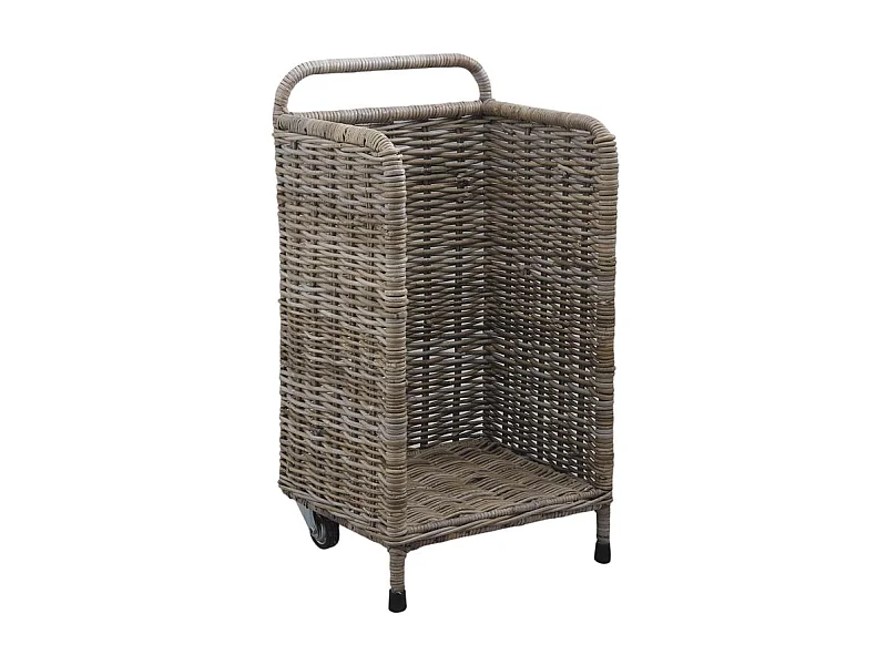 Panier à buches à roulettes