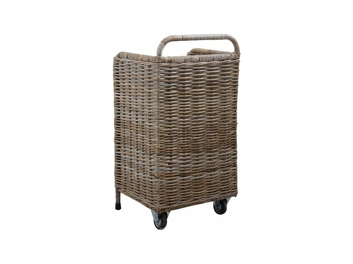 Panier à buches à roulettes