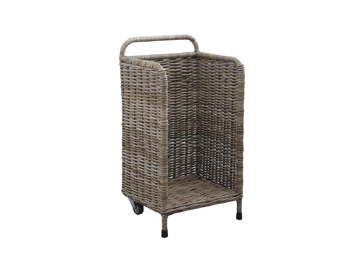 Panier à buches à roulettes