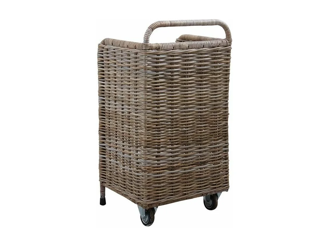 Panier à buches à roulettes