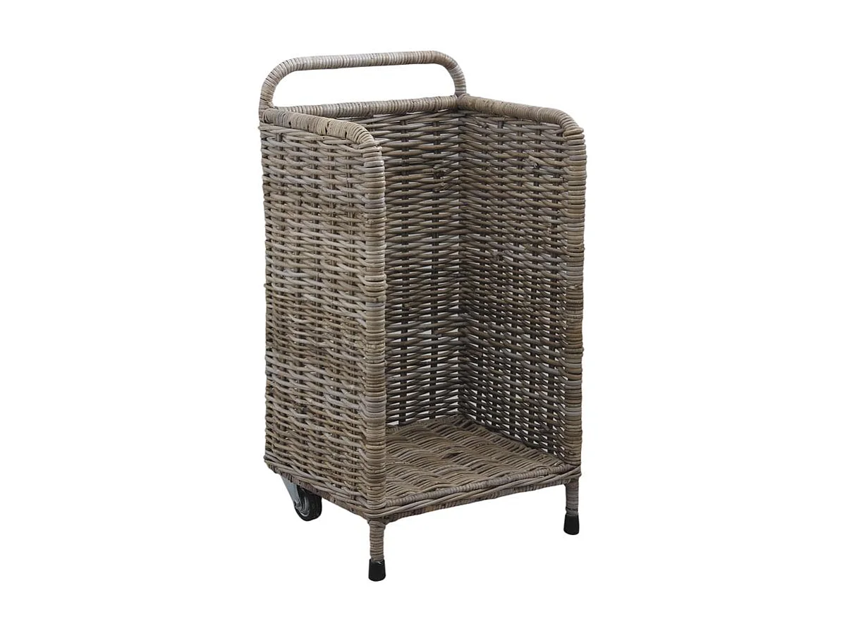 Panier à buches à roulettes