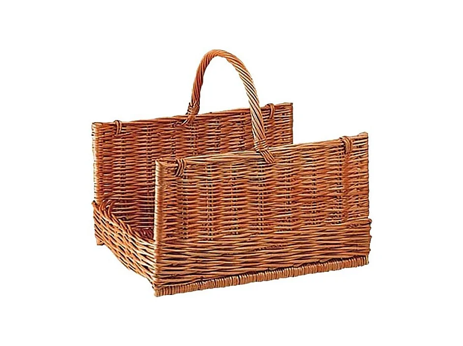 Panier à bûches en osier buff Grand modèle