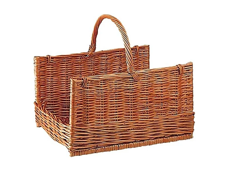 Panier à bûches en osier buff Grand modèle