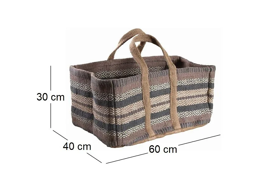 Sac à bûches en toile de jute épaisse Pampa