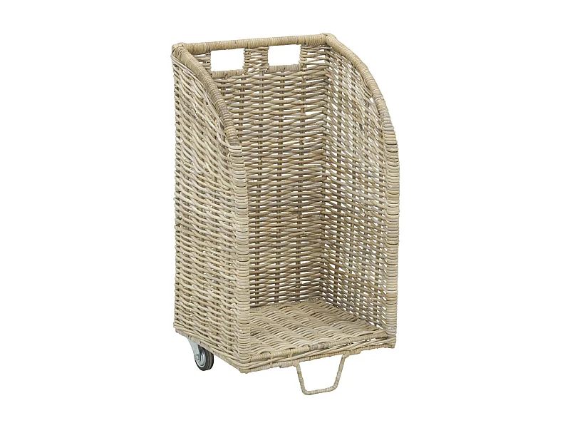 Chariot à bûches en poelet gris Moyen modèle