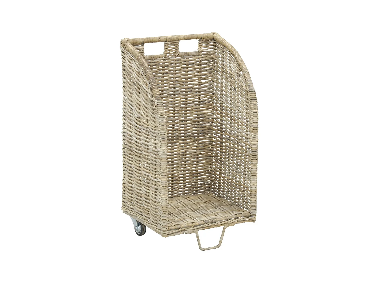 Chariot à bûches en poelet gris Moyen modèle