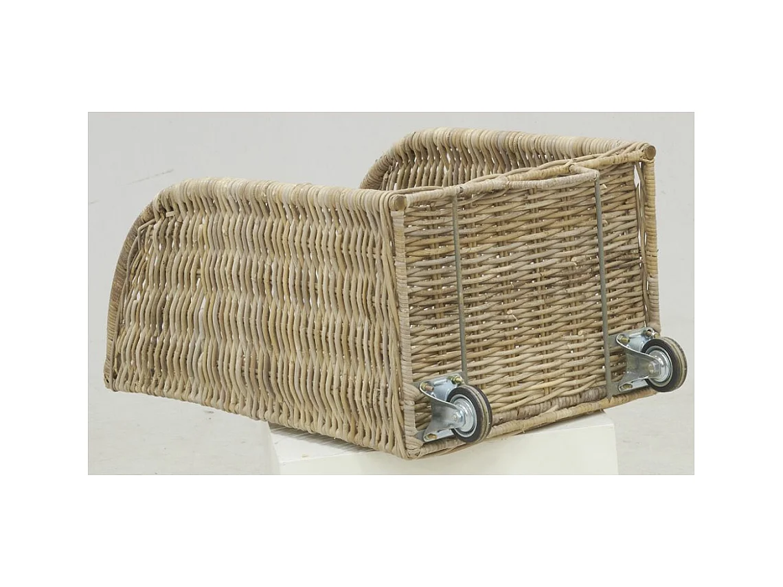 Chariot à bûches en poelet gris Moyen modèle