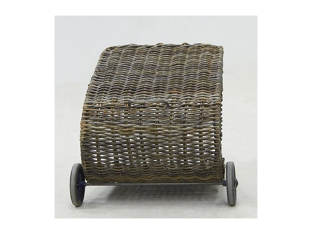 Chariot à bûches en poelet croco sur roulettes