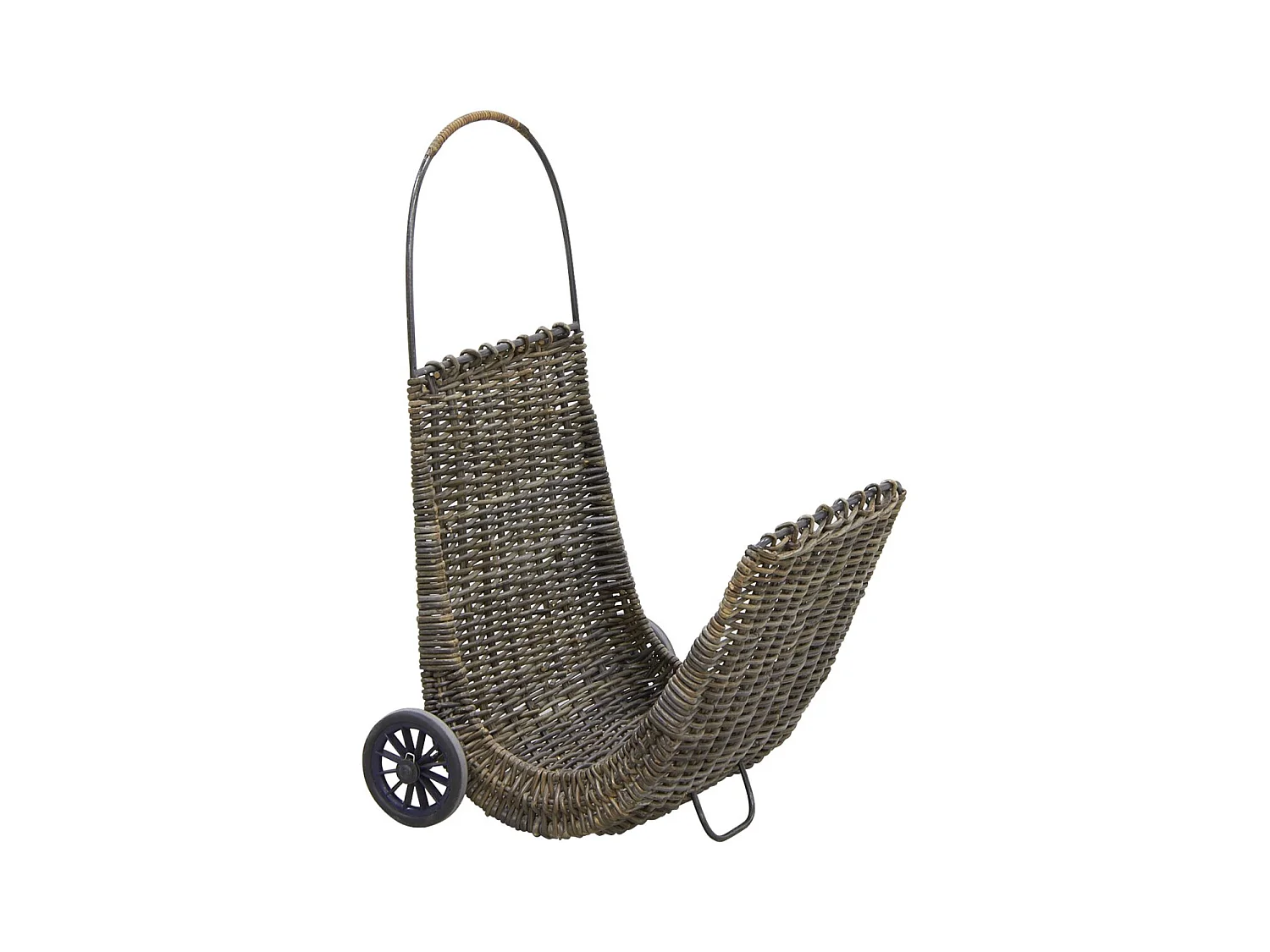 Chariot à bûches en poelet croco sur roulettes