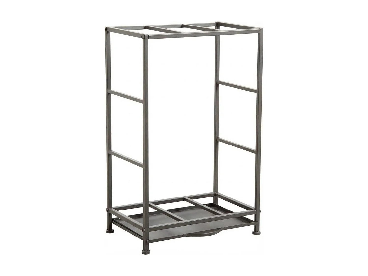 Rack porte-bûches en métal avec tiroir à poussière