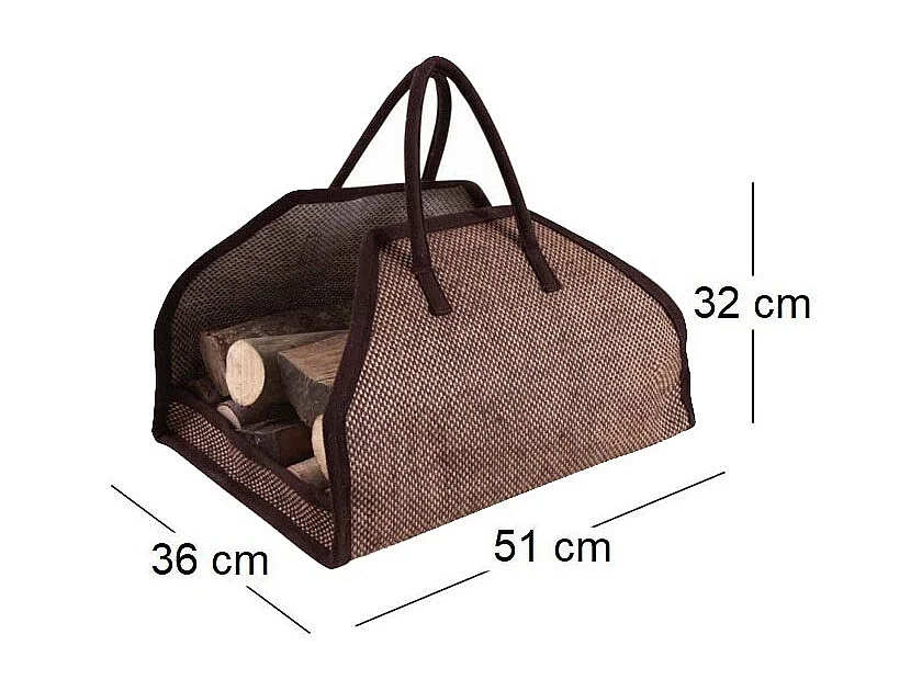 Sac à bûches en toile de jute renforcée