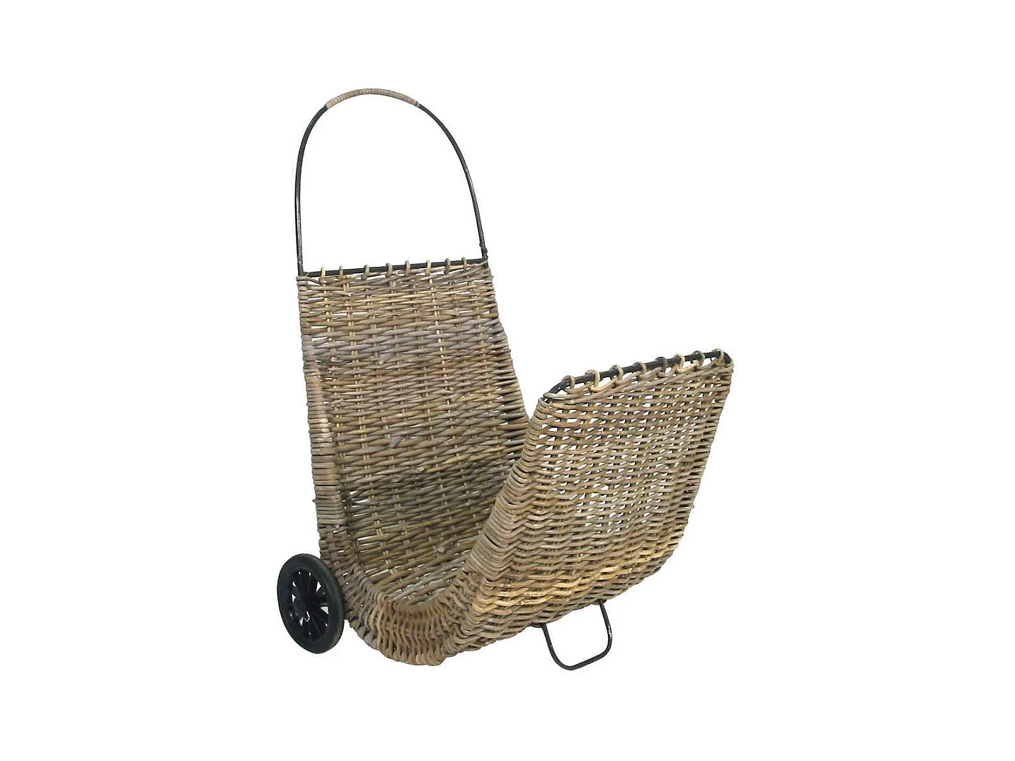 Chariot à bûches sur roulettes en poelet