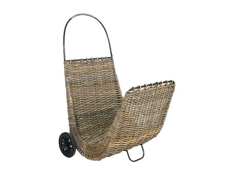 Chariot à bûches sur roulettes en poelet