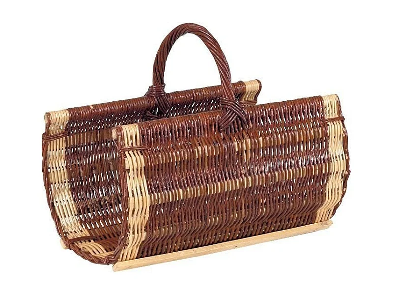 Cesta de troncos de mimbre crudos y descortezados