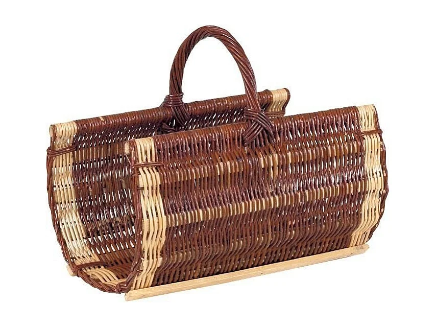 Cesta de troncos de mimbre crudos y descortezados