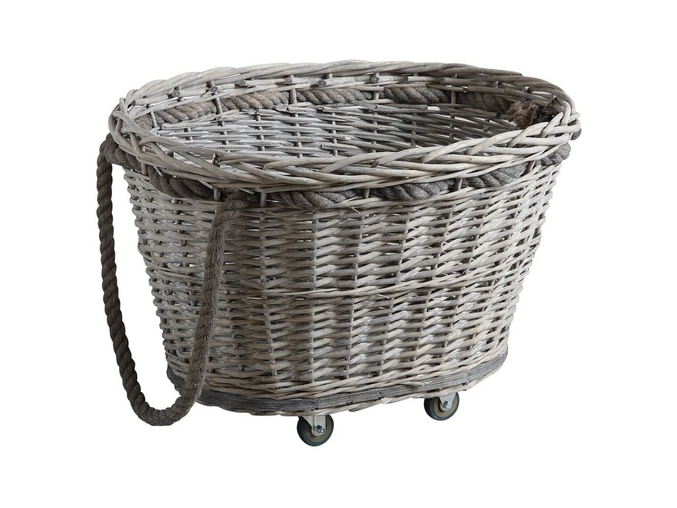 Chariot à bûches en éclisse grise