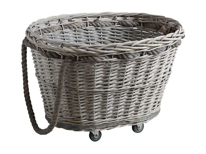 Chariot à bûches en éclisse grise