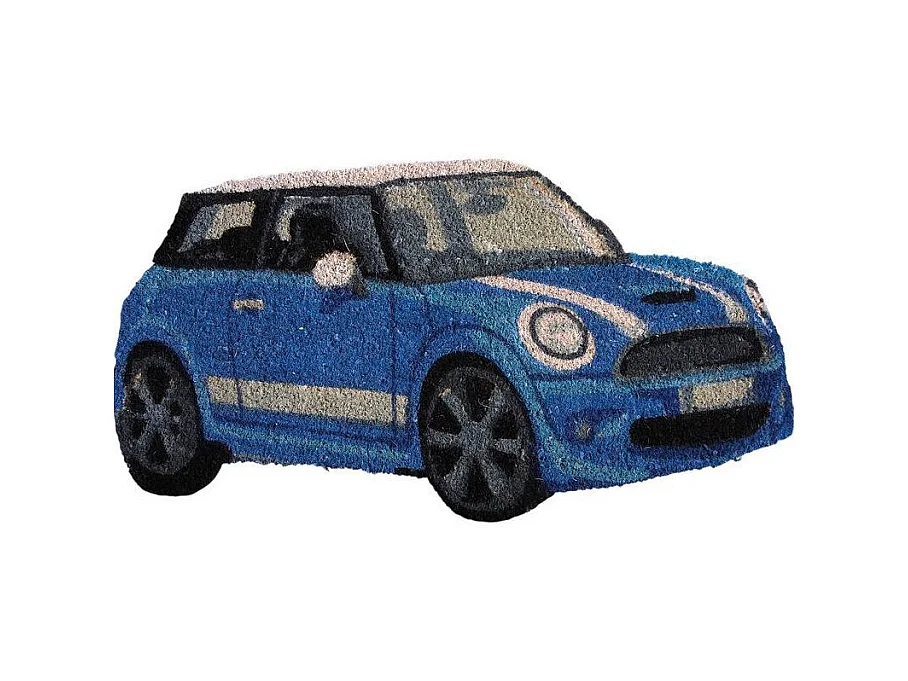 Paillasson voiture Mini bleue 40x75 cm – Forme originale et antidérapant
