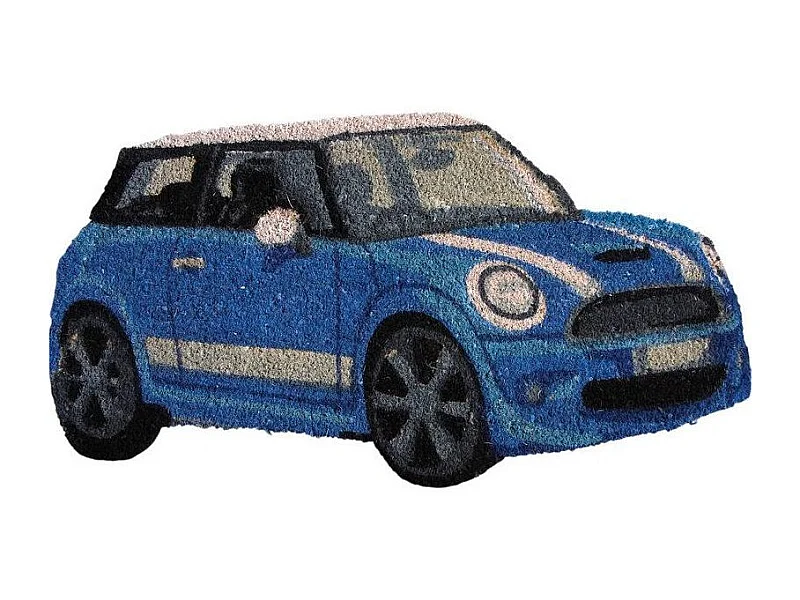 Paillasson voiture Mini bleue 40x75 cm – Forme originale et antidérapant