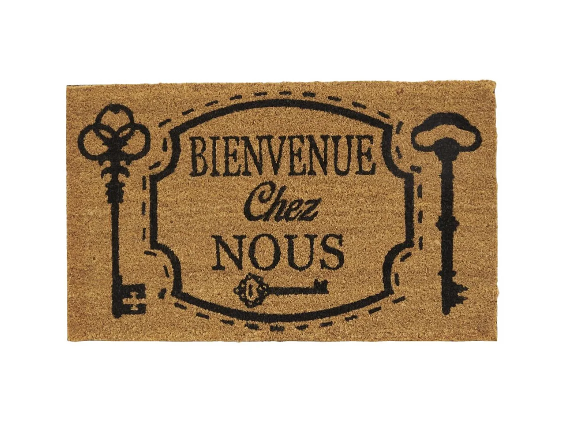 Paillasson coco intérieur extérieur 75 x 45 cm Clés bienvenue chez nous