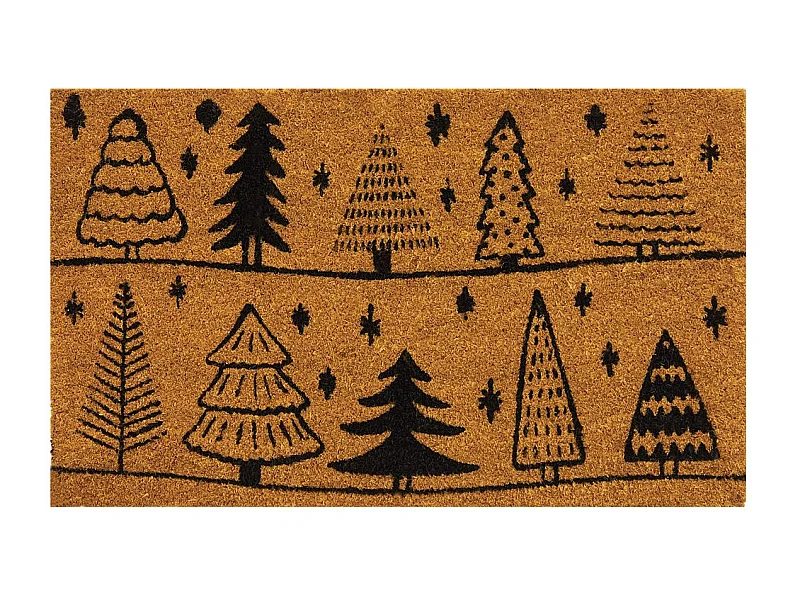 Paillasson coco intérieur extérieur 75 x 45 cm Rangées de sapins
