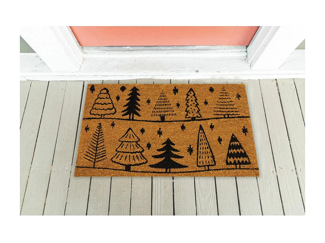 Paillasson coco intérieur extérieur 75 x 45 cm Rangées de sapins