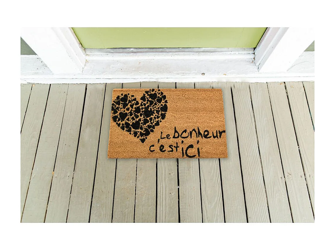 Paillasson en fibre de coco 60 x 40 cmi Le bonheur est ici